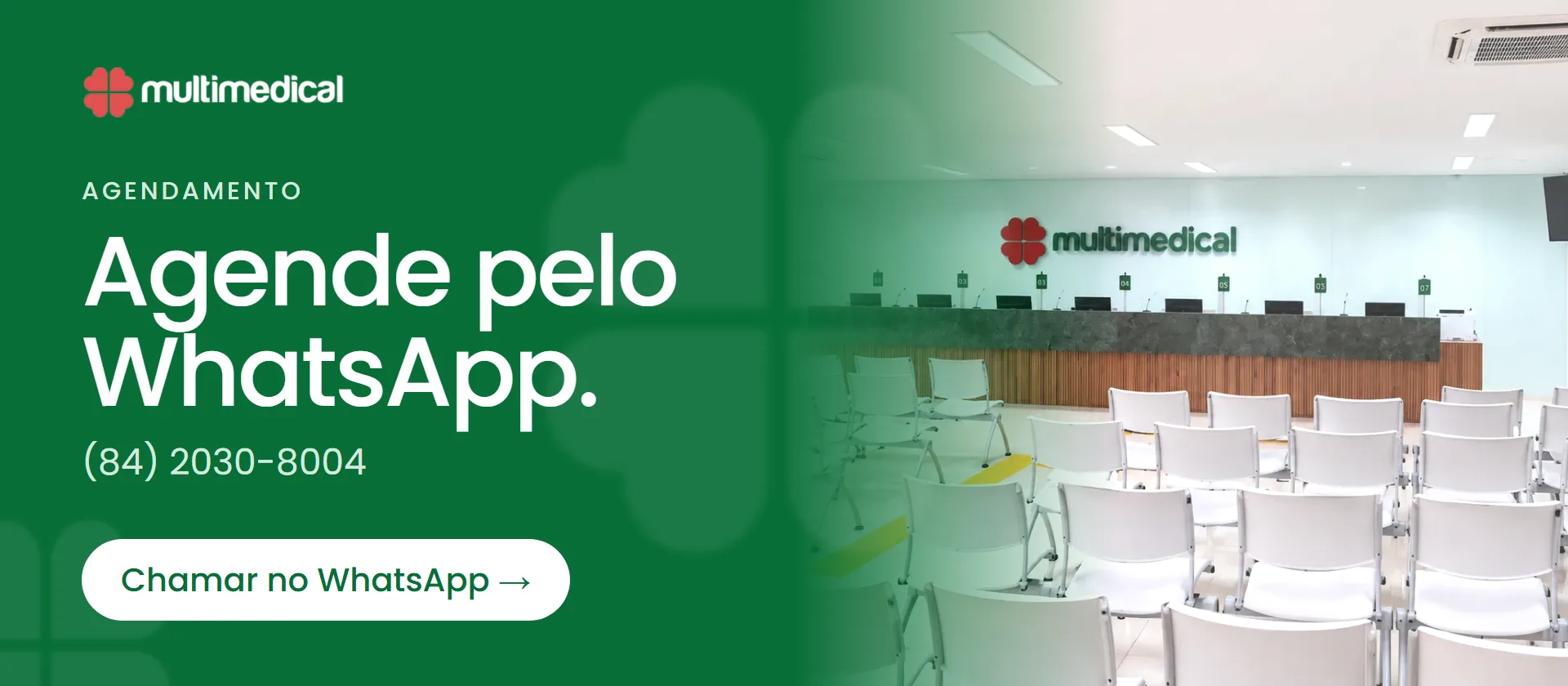 Agendamento. Agende pelo WhatsApp (84) 2030-8004. Chamar no WhatsApp